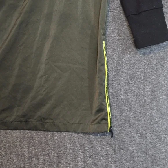 Athleta Radiant Hybrid Dress Black Olive Green Hooded Medium - Picture 3 of 10